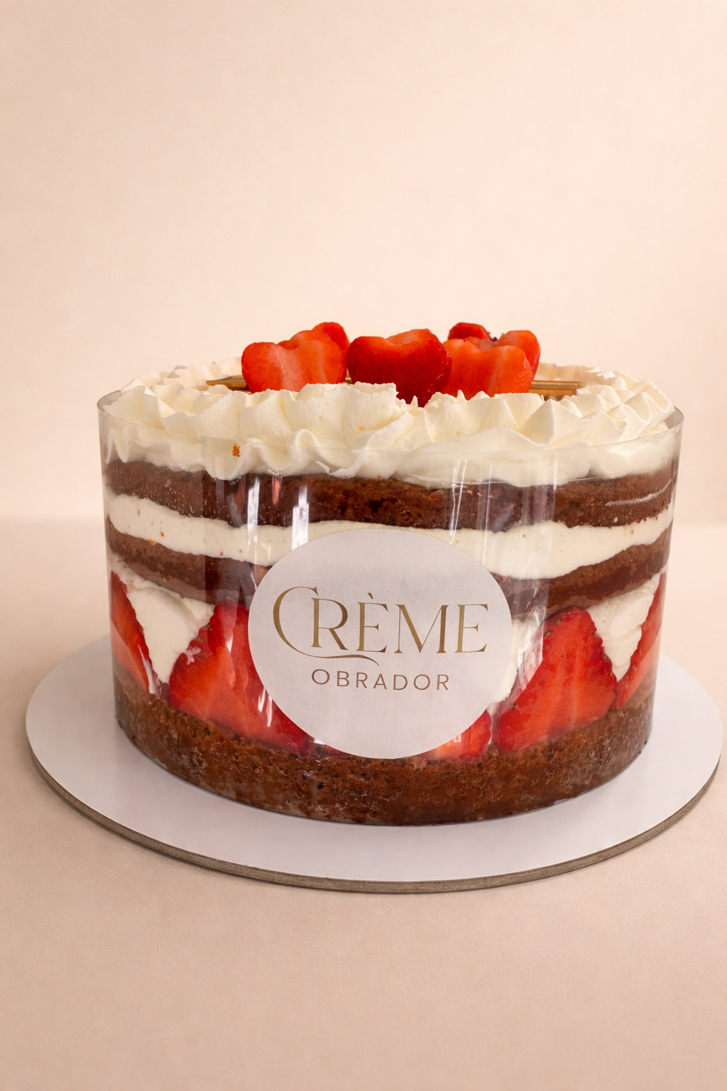 Tarta naked fresas o frambuesas con nata