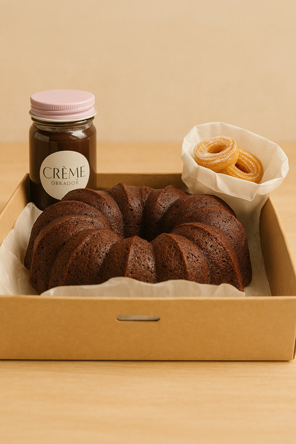 Volcan de chocolate con churros
